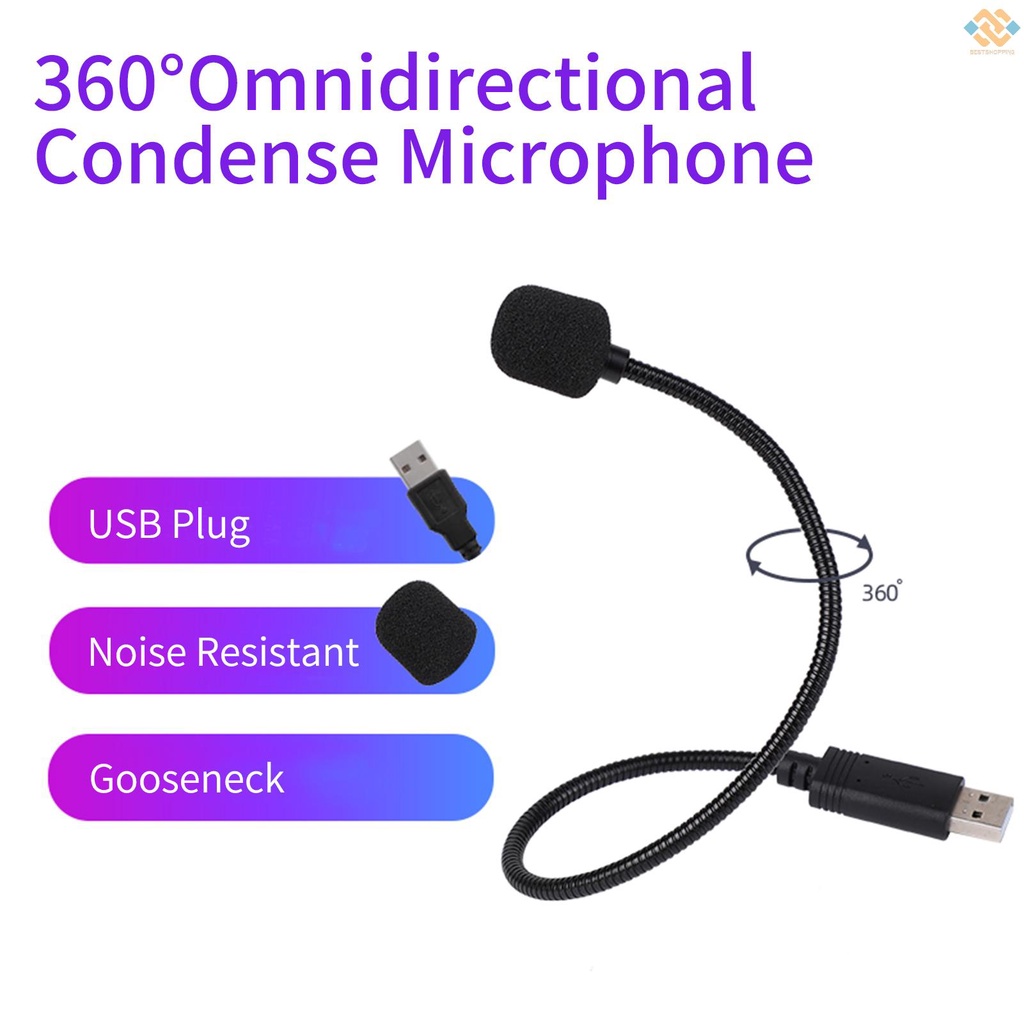 Micro Mini USB 360 độ cho máy tính°Micro thu âm đa hướng giắc cắm và sử dụng cho máy tính PC Laptop | BigBuy360 - bigbuy360.vn