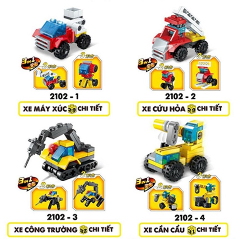FULL SET ĐỒ CHƠI LẮP RÁP KIỂU LEGO 10 MÔ HÌNH XẾP HÌNH ENLIGHTEN 2102