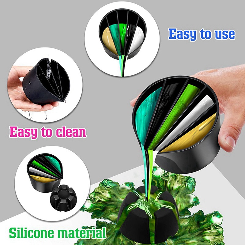 Set 6 Cốc Nhựa Acrylic 3 Hoa / 3 Cốc Đựng Sơn Tiện Dụng DIY