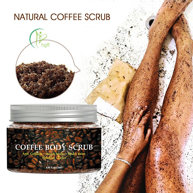 hgFl Coffee Body Scrub Cream Exfoliating Whitening Dead Sea Salt Anti-Cellulite Moisturizing Skin Tightening