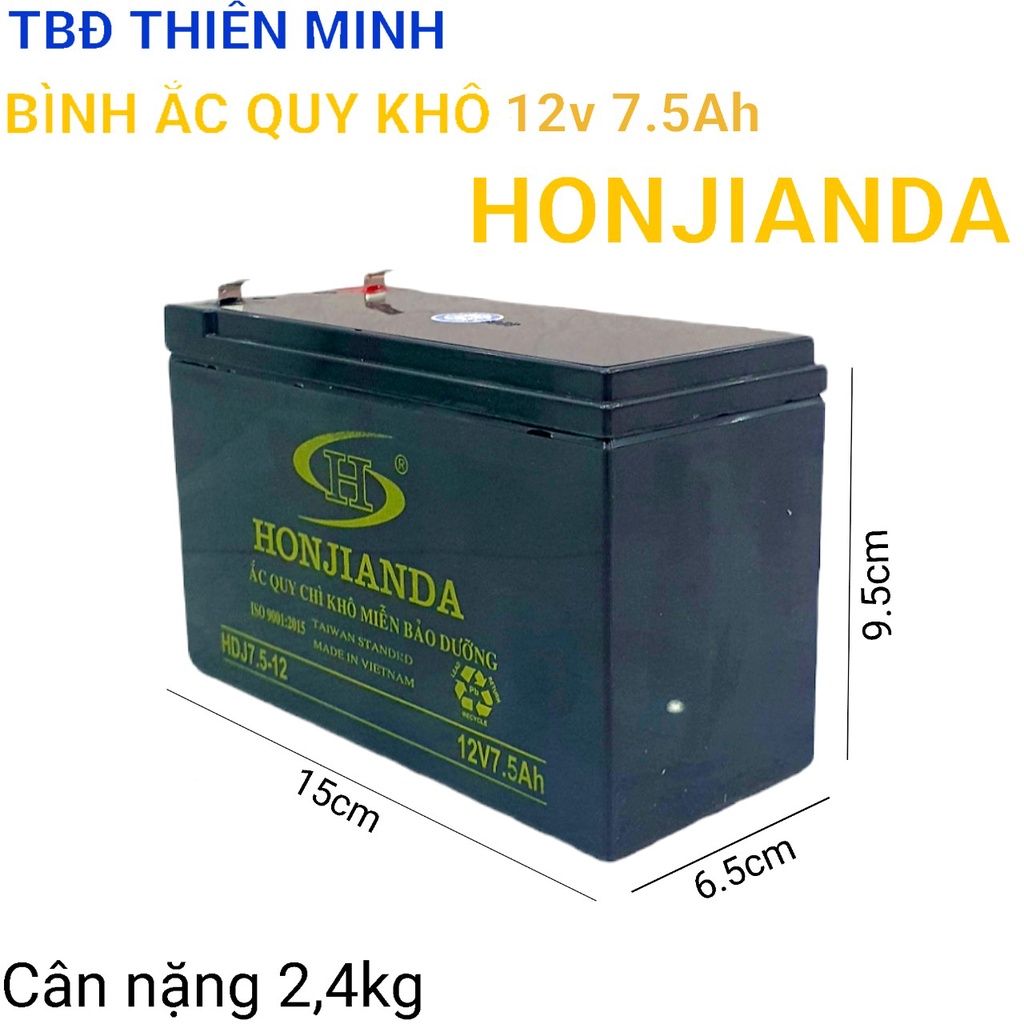 BÌNH ẮC QUY KHÔ 12V HONJIANDA 7.5Ah