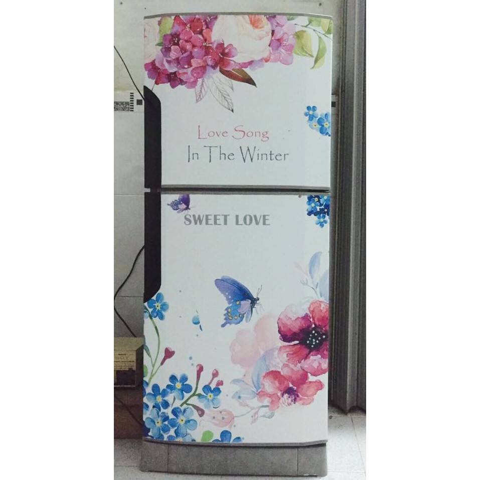 Miếng dán tủ lạnh hoa mùa đông