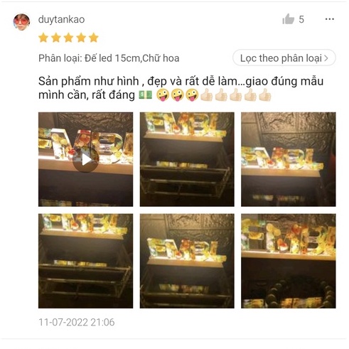 Đèn ngủ DIY đẹp làm tên theo ý thích TH decor