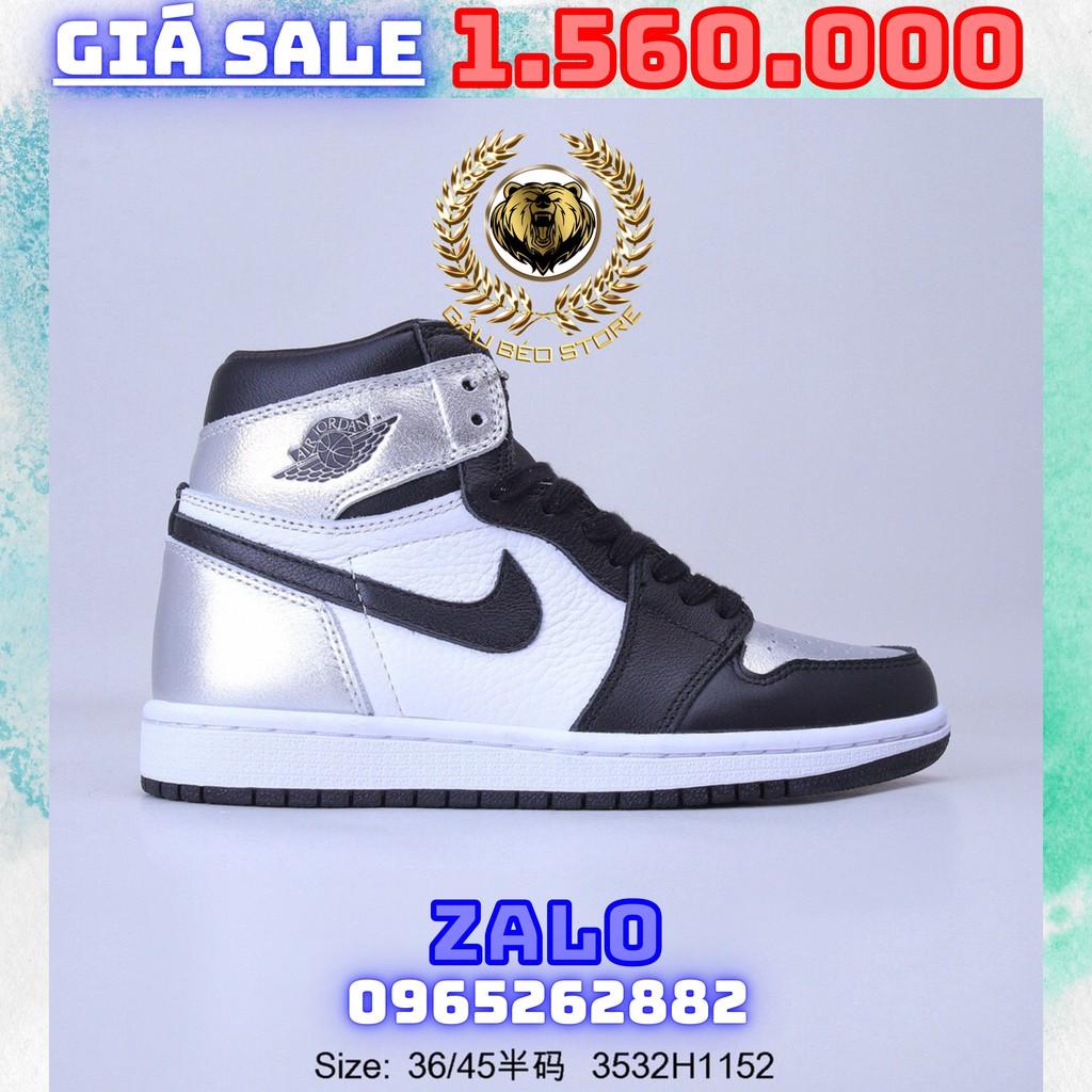 Giày Outlet Sneaker _NIKE Air Jordan High OG“Metallic Silver”AJ1 MSP:  PHONG CÁCH ORDER + FREESHIP ➡️ gaubeostore.shop
