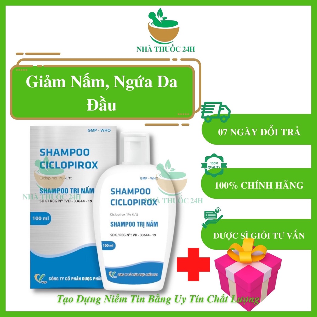 Dầu Gội Shampoo Ciclopirox 100ml - Giảm Nấm Da Đầu
