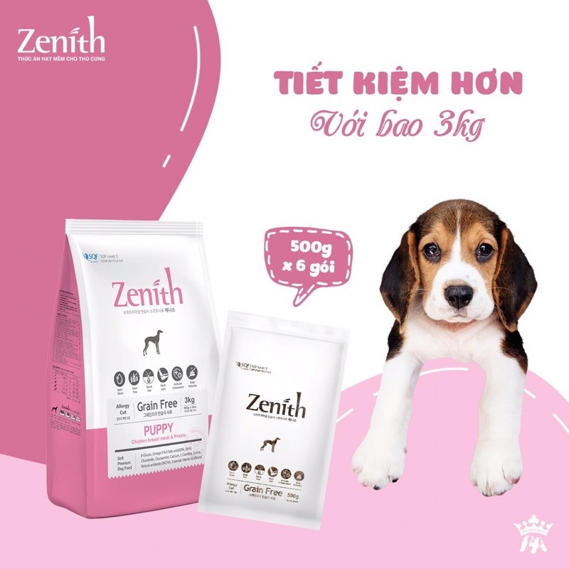 Thức Ăn Zenith Hạt Mềm 500g(Túi Zip)