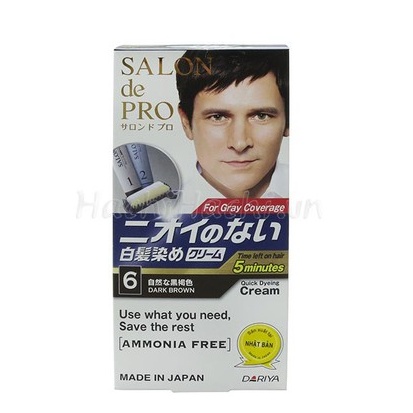 Kem Nhuộm Tóc Cho Nam Phủ Bạc Nhật Bản Salon De Pro MCa6 80g (Màu Nâu Đen)