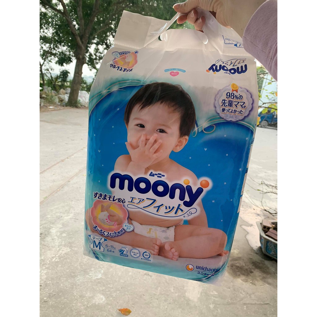 Tã dán/ quần Moony size Newborn/s84/m65/m58/l54/l44boy/l44girl/xl38boy/xl38girl