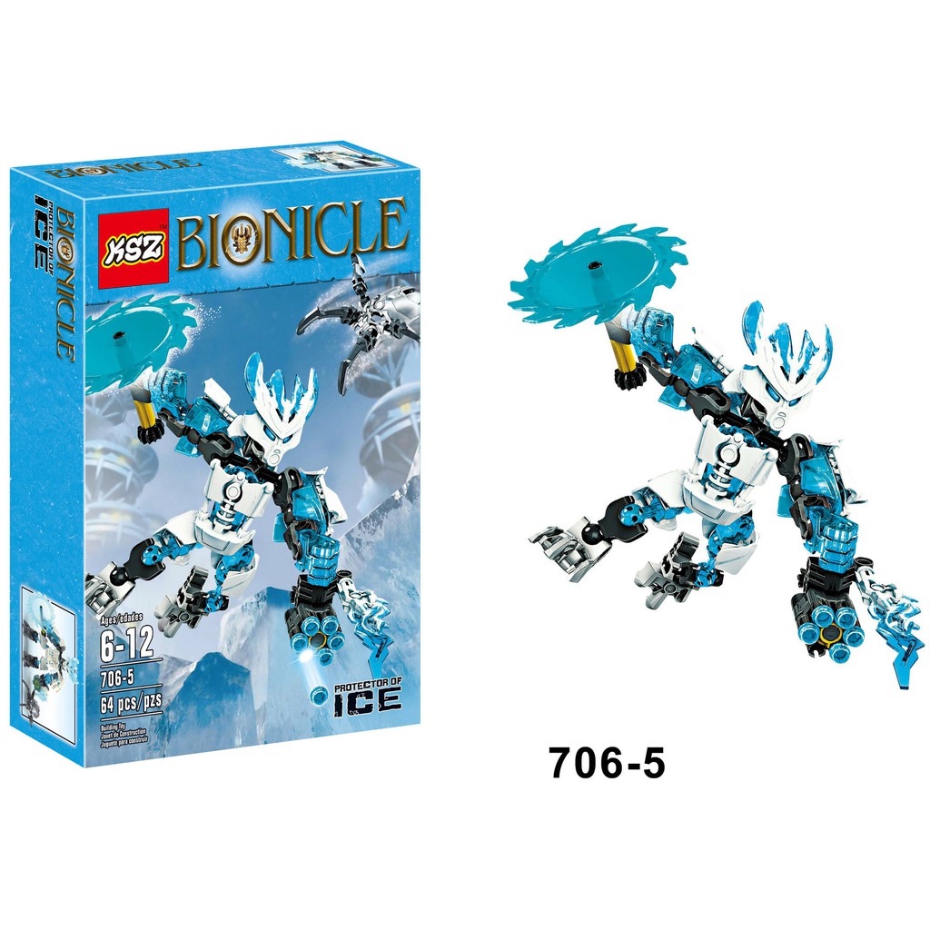 Bộ Xếp Hình Bionicle KSZ 706 Lắp Ráp Các Mẫu Robot Protector Of Water Stone Earth Ice Mẫu Siêu Hấp Dẫn