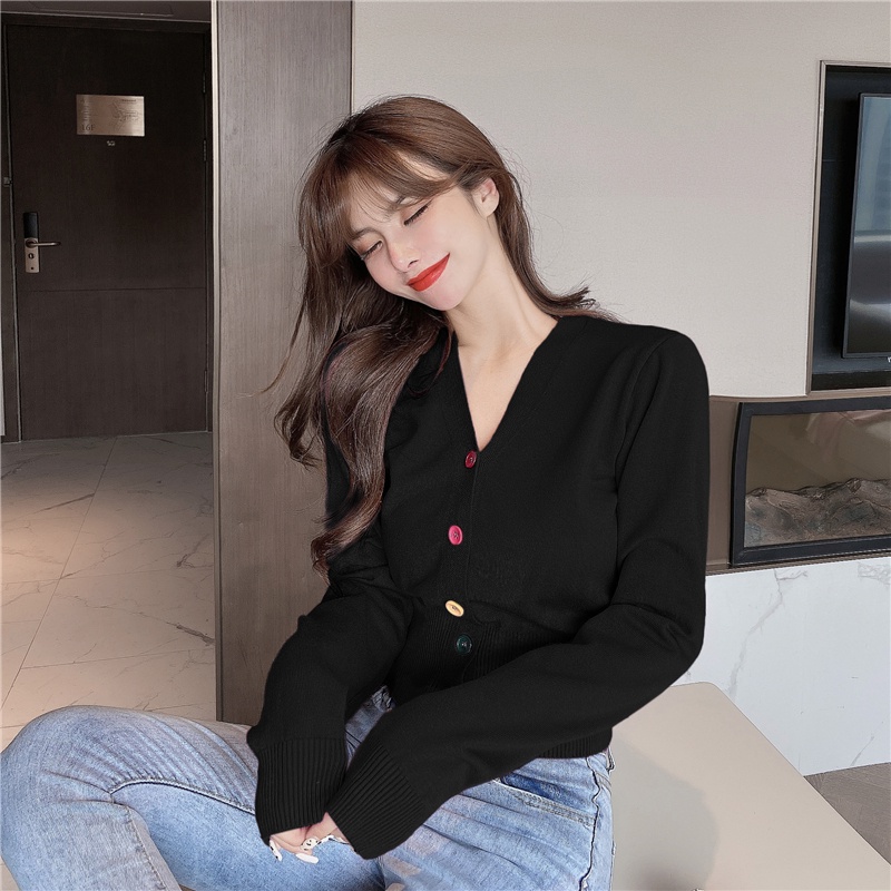 Áo khoác cardigan dệt kim IHKKE mỏng mặc ngoài chống lão hóa cao cấp