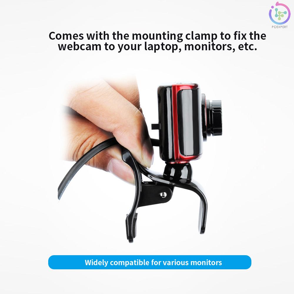 Portable HD Webcam 480P 5MP 30fps Web Camera Built-in Microphone USB Plug &amp; Play for Laptop Desktop