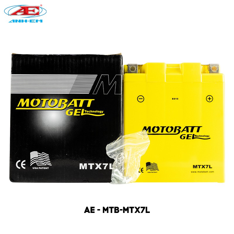 Bình điện MOTOBATT - MTX7L (12V-7A) dùng cho dòng xe máy hàng chính hãng thương hiệu MOTOBATT