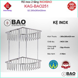 KỆ PHÒNG TẮM INOX BẢO KAG-BAO251