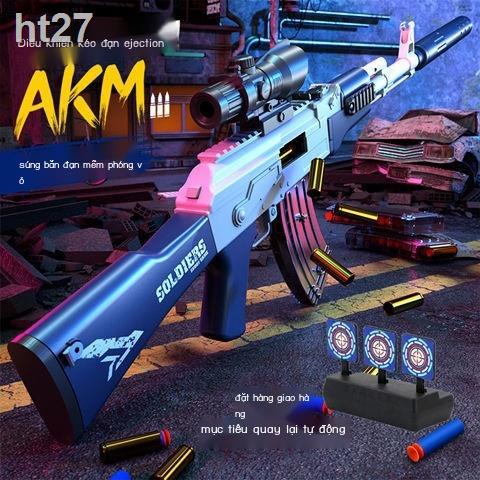 Súng bắn đạn mềm ak47 lớn ném vỏ trường trẻ em đồ chơi mô phỏng ăn gà akm hình trên 6 tuổi
