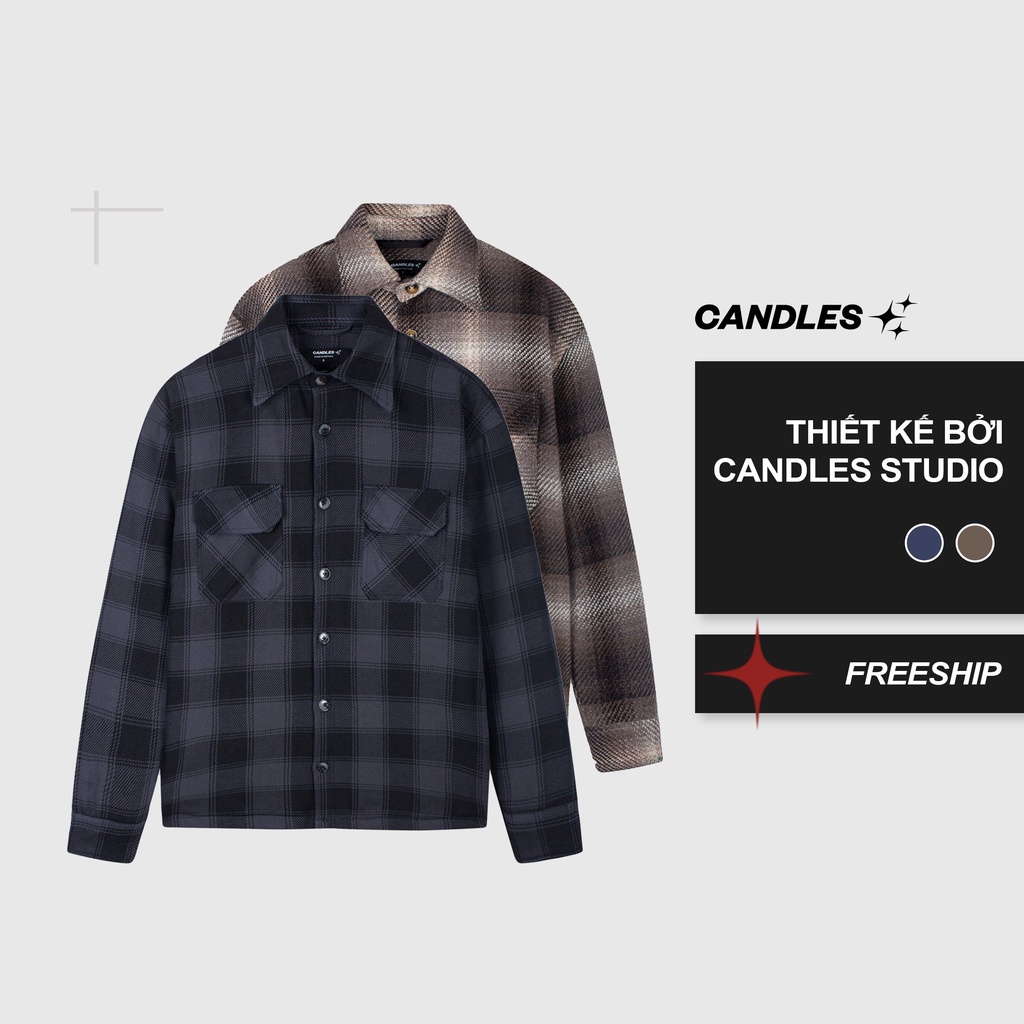 Áo khoác flannel trần bông Candles Studio