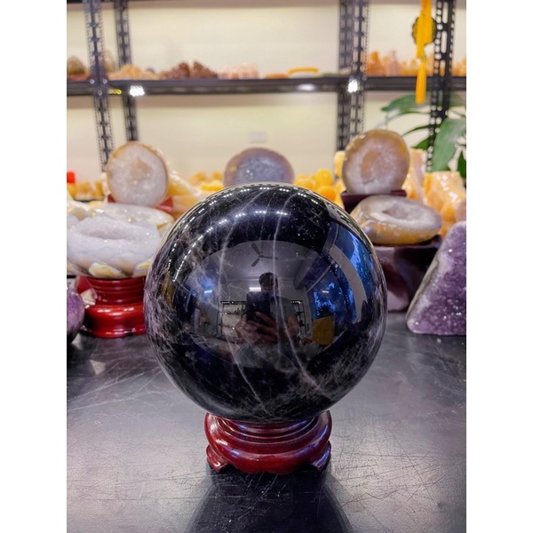 Quả Cầu Đá Đen Tự Nhiên Phong Thuỷ