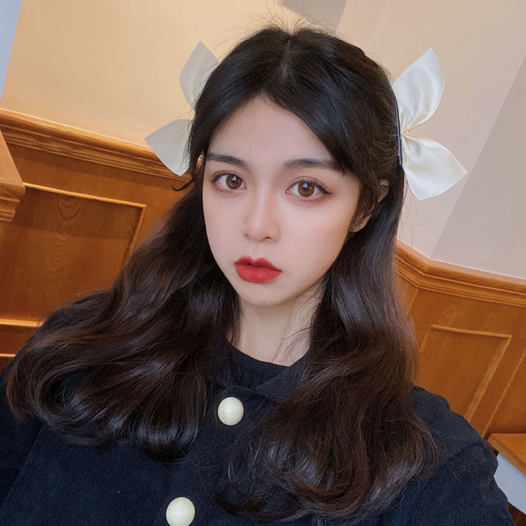 1 Cặp Kẹp Tóc Hình Nơ Màu Sắc Trơn Dành Cho Nữ