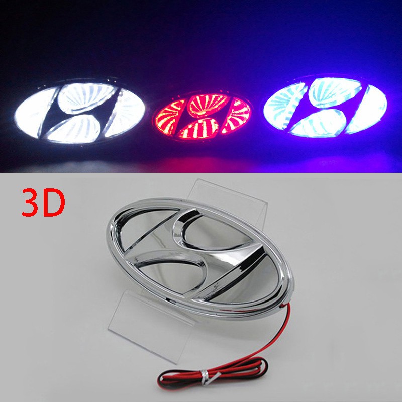 Đề Can 5D LED Dán Trang Trí Trung Tâm Trước / Sau Xe Hơi Hyundai Accent Sonata Kicks Reina 2021