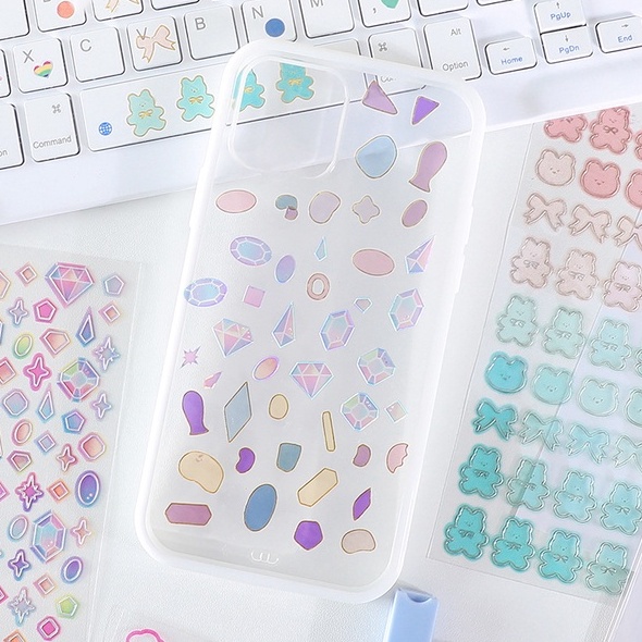 Sticker PVC Dán Trang Trí Toploader, Sổ Aurora Glass