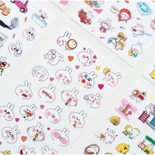 Combo 6 Tờ Sticker Dán Mẫu Thỏ