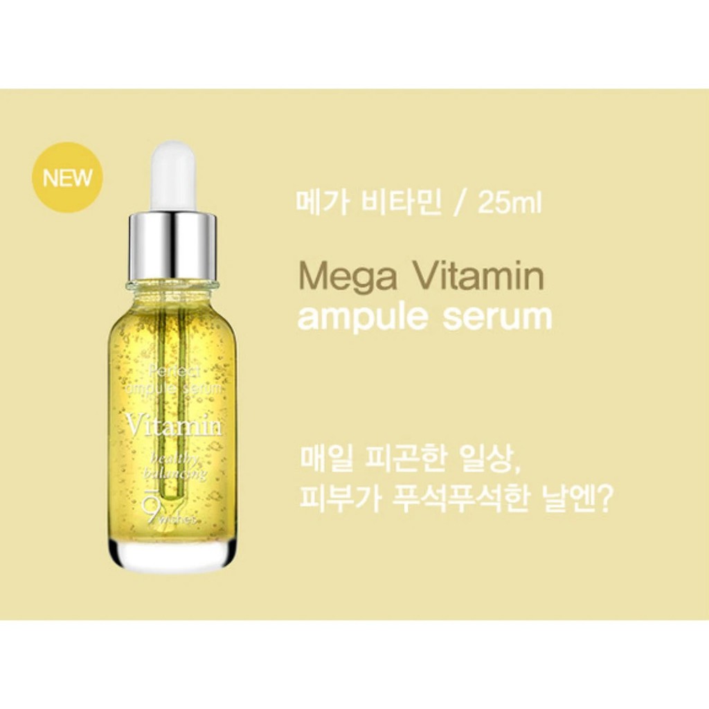 Tinh Chất 9 Wishes Mega Vitamin Ampule Serum Tái Tạo Và Ngăn Ngừa Lão Hóa Da 25ml