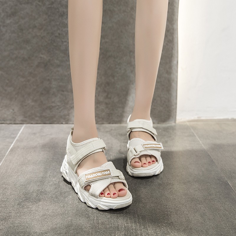 GIÀY SANDAL NỮ MWC -GIÀY SANDAL QUAI CHÉO CHỮ X ĐẾ CAO PHỐI CHỮ NĂNG ĐỘNG - NUSD- 2757