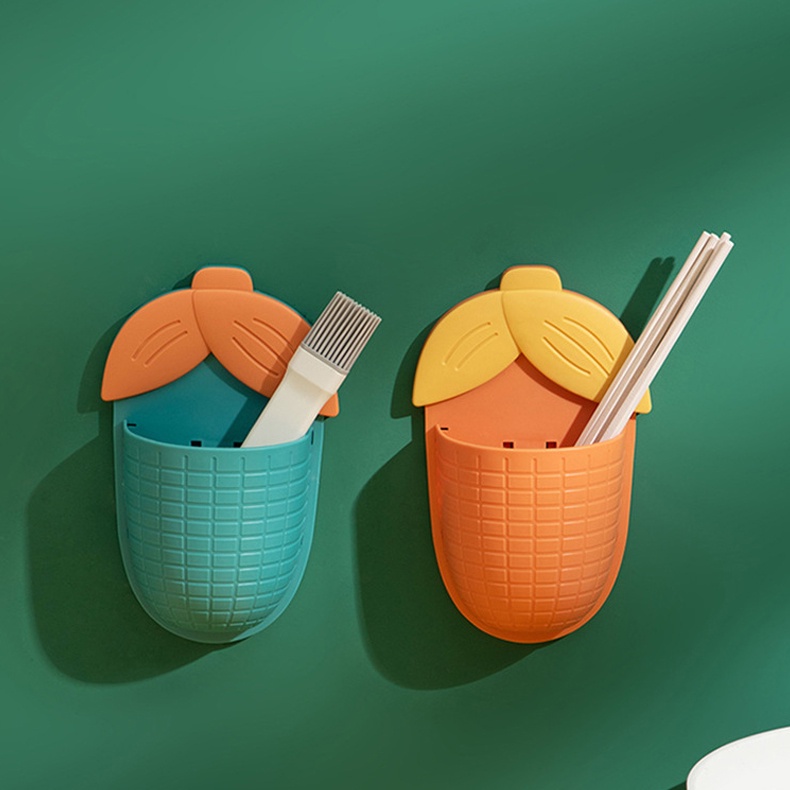 Kệ để đồ dán tường hình trái bắp cute giá để đồ nhà tắm kệ đựng bàn chải đánh răng ống cắm bút kệ decor nhà đẹp KBAP