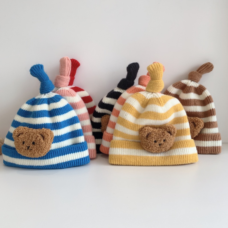 Mũ Len Giữ Ấm Thu Đông Hàn Quốc Dễ Thương Cho Bé