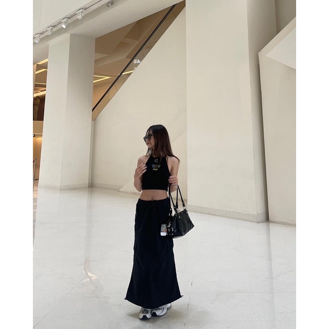 CHÂN VÁY DÙ DÀI Y2K NYLON CARGO SKIRT CESAR