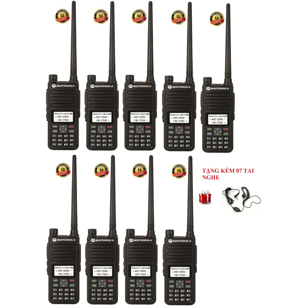 Bộ 9 Bộ Đàm Motorola UV-CP1895IS (Công suất lớn siêu mạnh, Băng tần kép-Dua Band, DTMF, Cự ly liên lạc siêu xa)