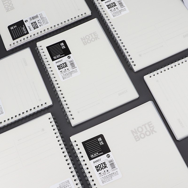 NOTEBOOK sổ lò xo A5 baoke giấy chống loá mắt đa dạng mẫu kẻ dòng dot grid line 80gsm 60 tờ 120 trang