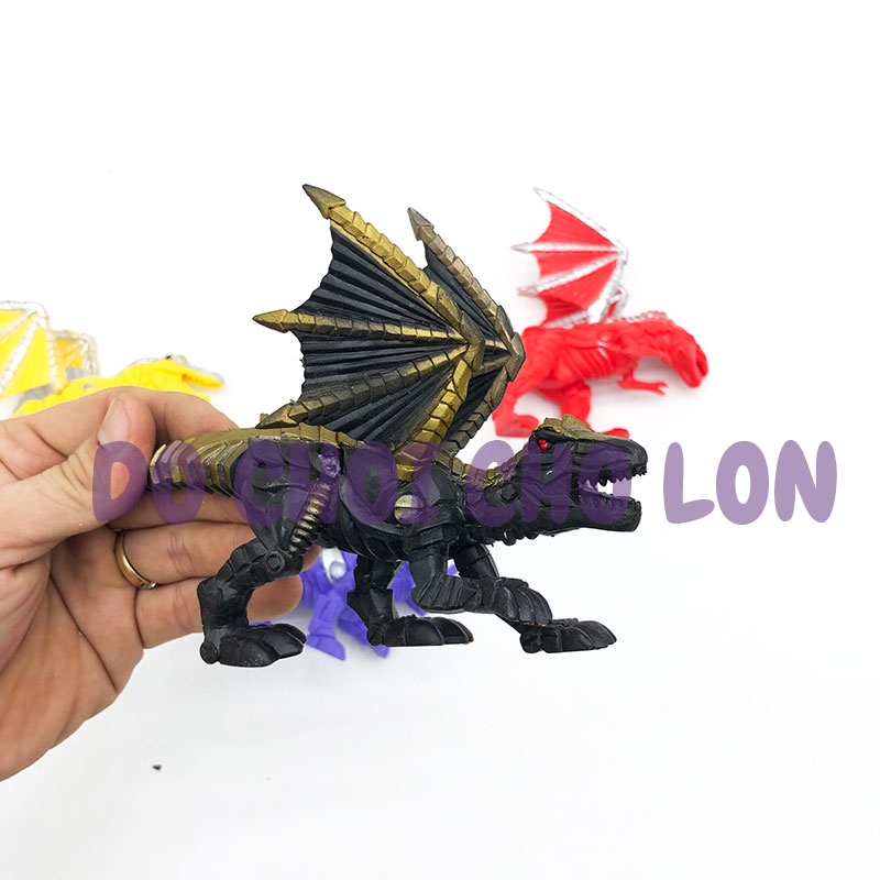 Bộ 4 con khủng long rồng có cánh đủ mẫu bằng nhựa cứng 904B - Đồ chơi khủng long nhựa cho bé