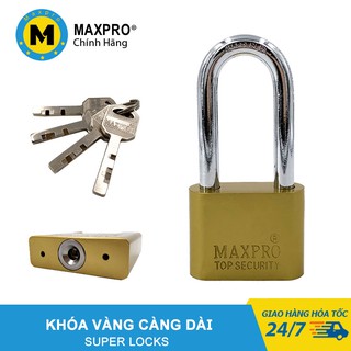 Ổ Khóa Cửa Càng Dài Chìa Sắt MAXPRO Vàng Đồng Kích Thước 40mm, 50mm, 60mm - M02SD