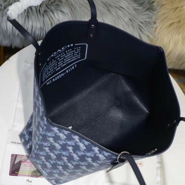 Túi Coach Shopper dùng được 2 mặt da thật phối canvast