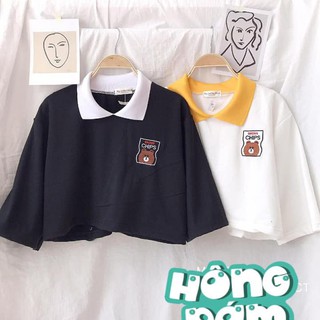 [Free ship toàn quốc] - Croptop HÌNH THÊU gấu con (Xinh chạy đâu cho thoát)