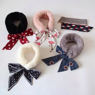 Khăn lông quàng cổ thắt nơ