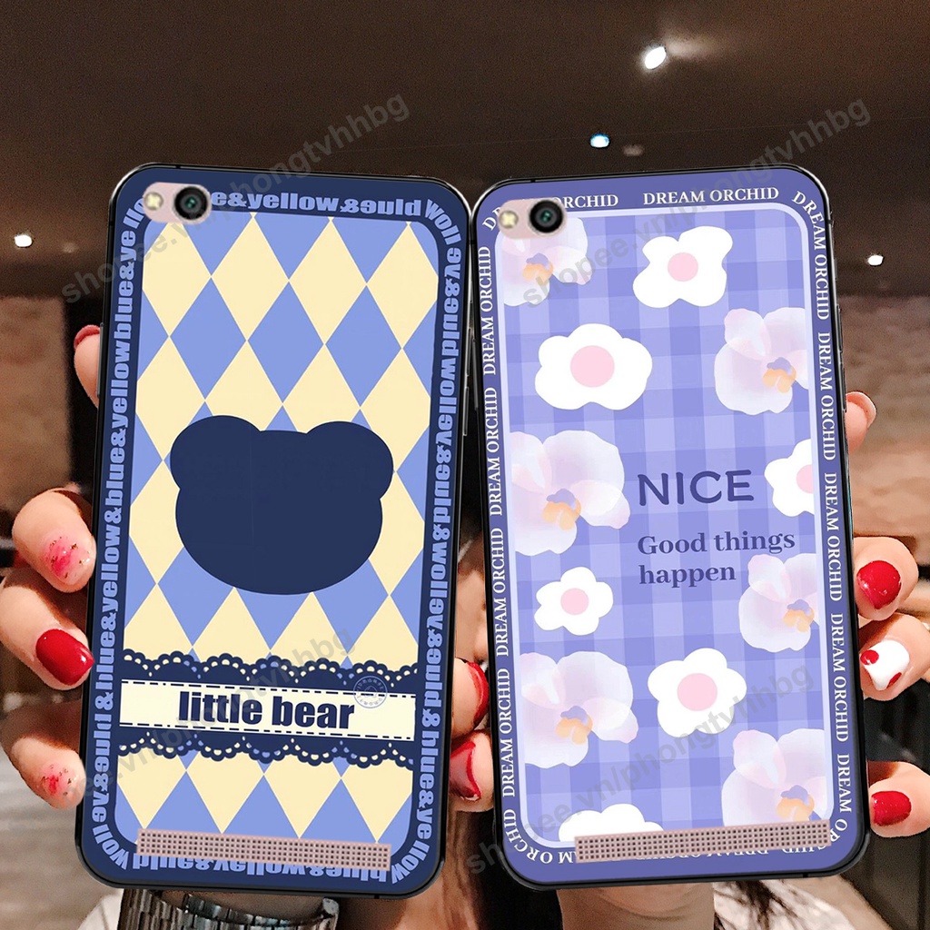 Ốp lưng Xiaomi Redmi 4A / 5A / 6A in mẫu gấu bo viền , smile mặt cười cực cute đẹp