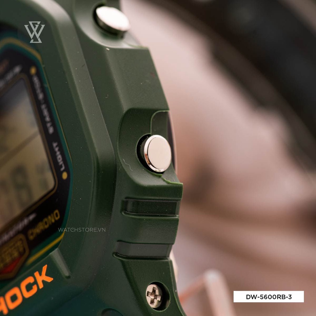 Đồng Hồ Điện Tử Nam Casio G-Shock WATCHSTORE DW-5600RB-3DR Thiết Kế Mặt Kính Khoáng 49mm, Thiết Kế Màu Xanh Phong Cách
