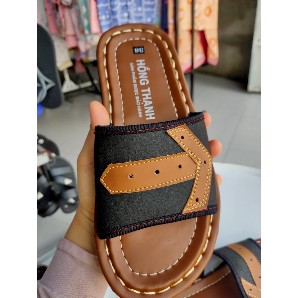 (XẢ KHO)Dép Quai Ngang Da Nam Cao Cấp Mẫu Mới Siêu Đẹp Hồng Thạnh