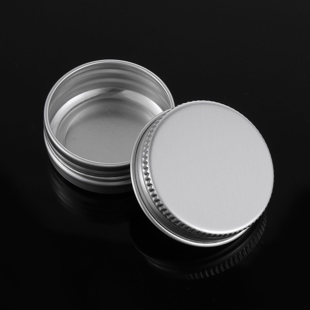 LAKAMIER Empty Aluminium Bottles Cosmetic Pot Jar Reusable Tin Container Makeup Storage Sample Packaging Can Silver Small Oil Wax Box