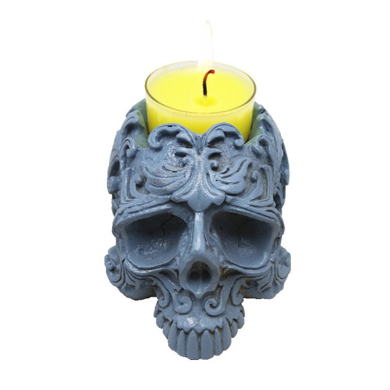 Khuôn Silicone Làm Giá Đỡ Nến / Xà Phòng Hình Đầu Lâu 3D