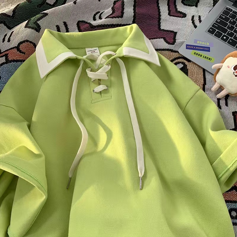 Áo polo nam tay ngắn màu trơn phong cách retro mỹ thời trang mùa hè dành cho 2023 bigsize áo thun nam có cổ fashion áo sơ mi unisex áo phông nam nữ