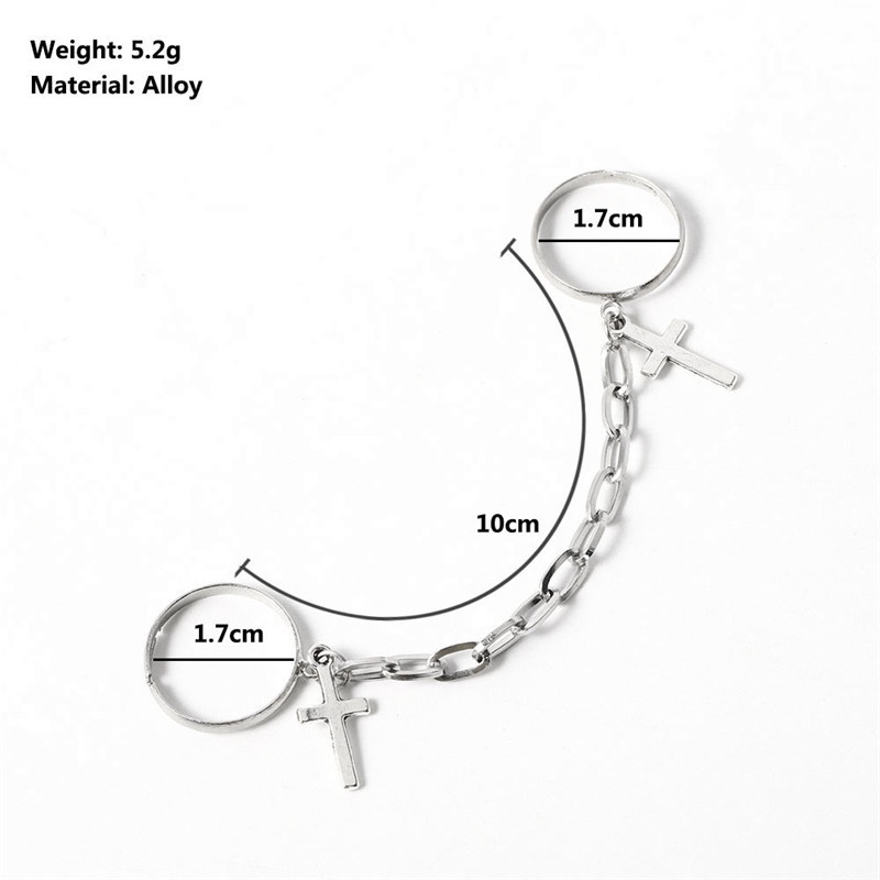 Nhẫn đeo tay hình chữ thập phong cách hip hop thời trang cổ điển cho nam và nữ