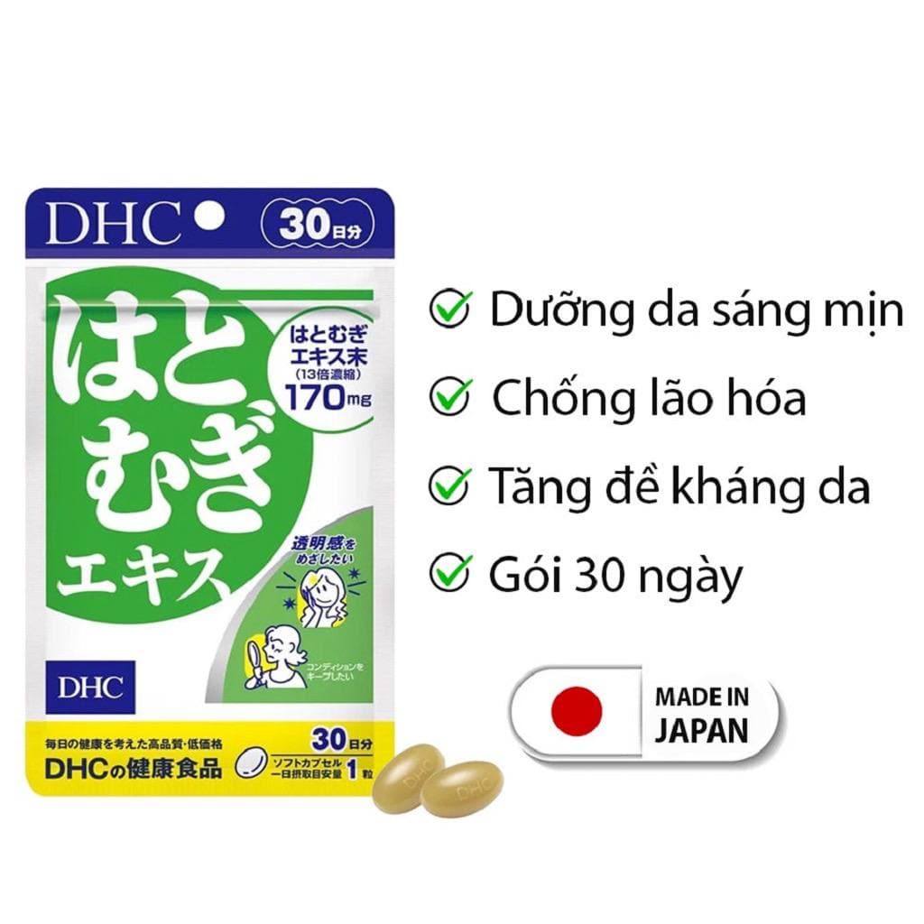 Viên uống trắng da DHC Nhật Bản Adlay Extra sáng hồng tự nhiên dưỡng ẩm chống lão hóa bổ sung vitamin E