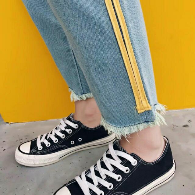 Hàng Sẵn_Quần baggy kẻ sọc form dáng rộng phong cách Hàn