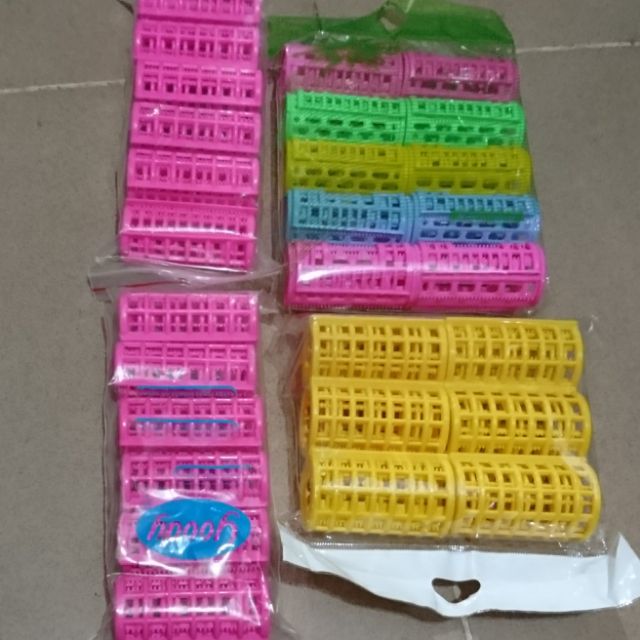 1 Lốc lô cuốn tóc nhựa 3 phân loại, lô quấn tóc xoăn