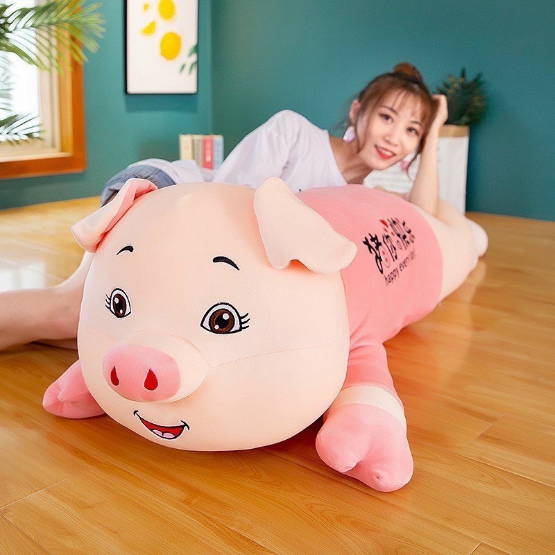 Gấu Bông , Gối Ôm Heo Áo Hồng Đủ Size 90Cm-1M-1M3