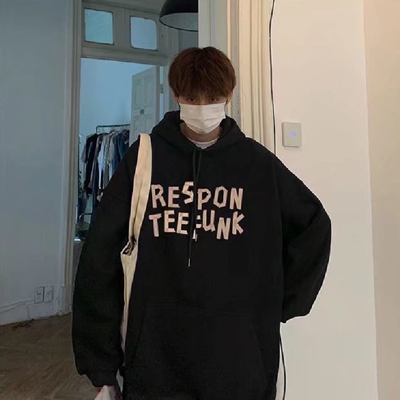 Áo hoodie Thể Thao Dáng Rộng In Chữ Phong Cách Hip Hop Đường Phố Hàn Quốc Thời Trang Mùa Đông Cho Nam [M-5XL]
