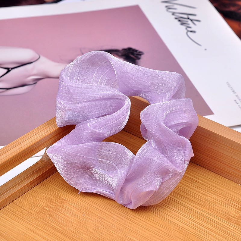 Chun scrunchies vải organza lấp lánh cực sang