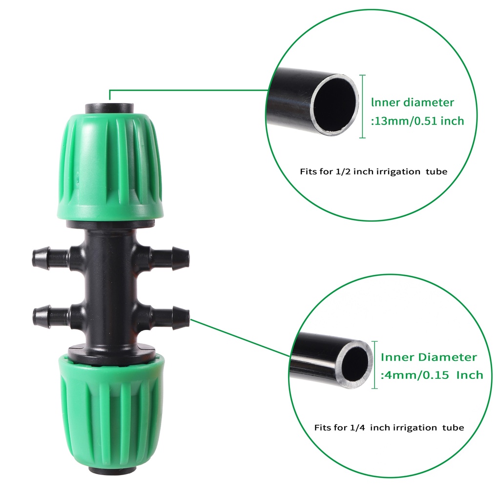 Đầu Nối Ống Nước Tưới Vườn 16mm 1/2'' 4/7mm Bằng PE